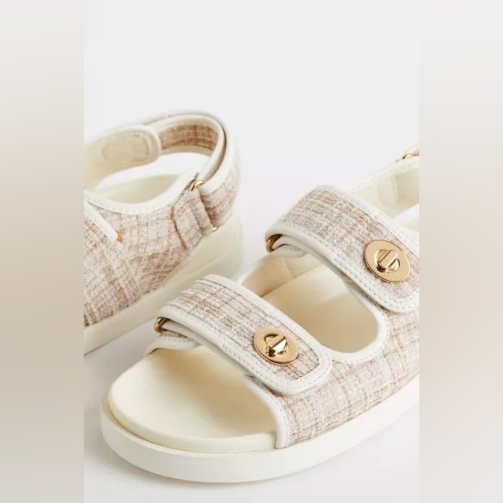 Cream Fabric H&M Sandals Size 41